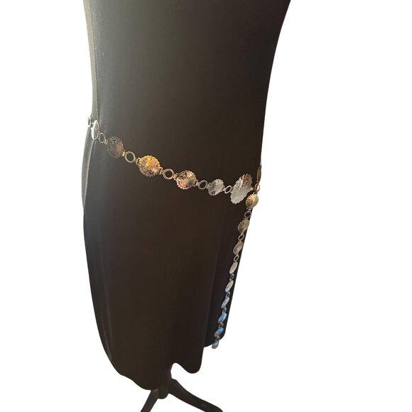 Concho Chain Statement Belt Western Boho Womens Floral Vintage Silver Adjustable - Picture 2 of 16